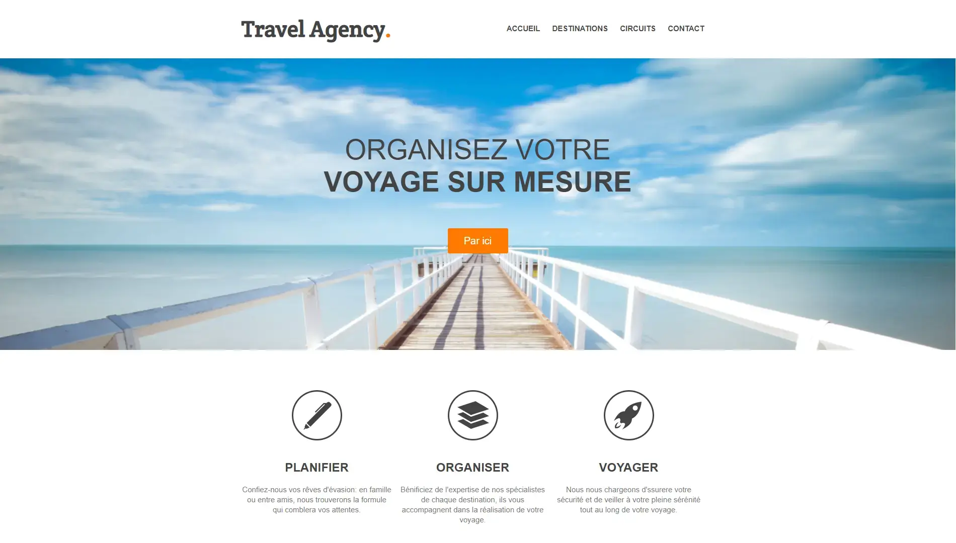 Picture of Travel Agency website home page
