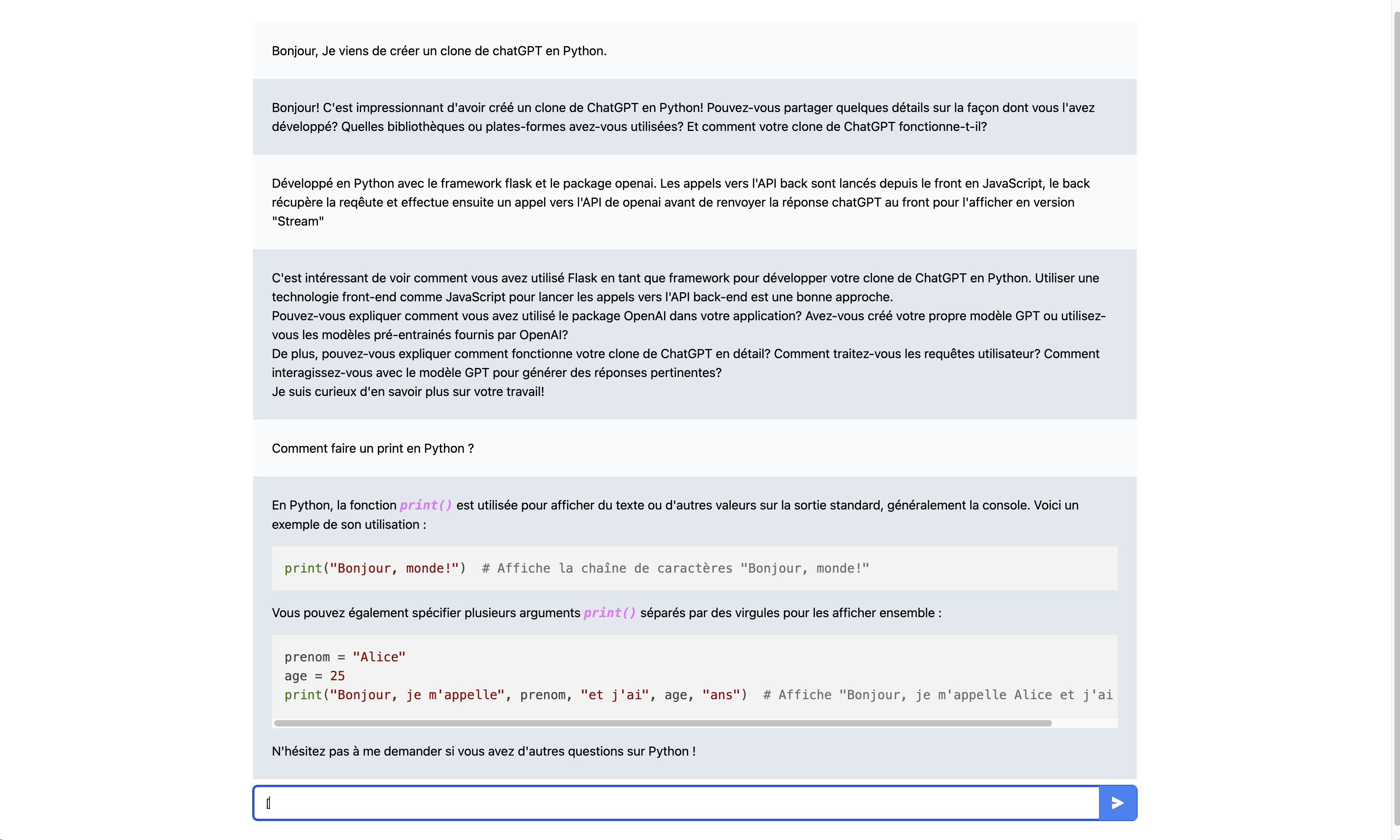 Picture of FlaskGPT application home page